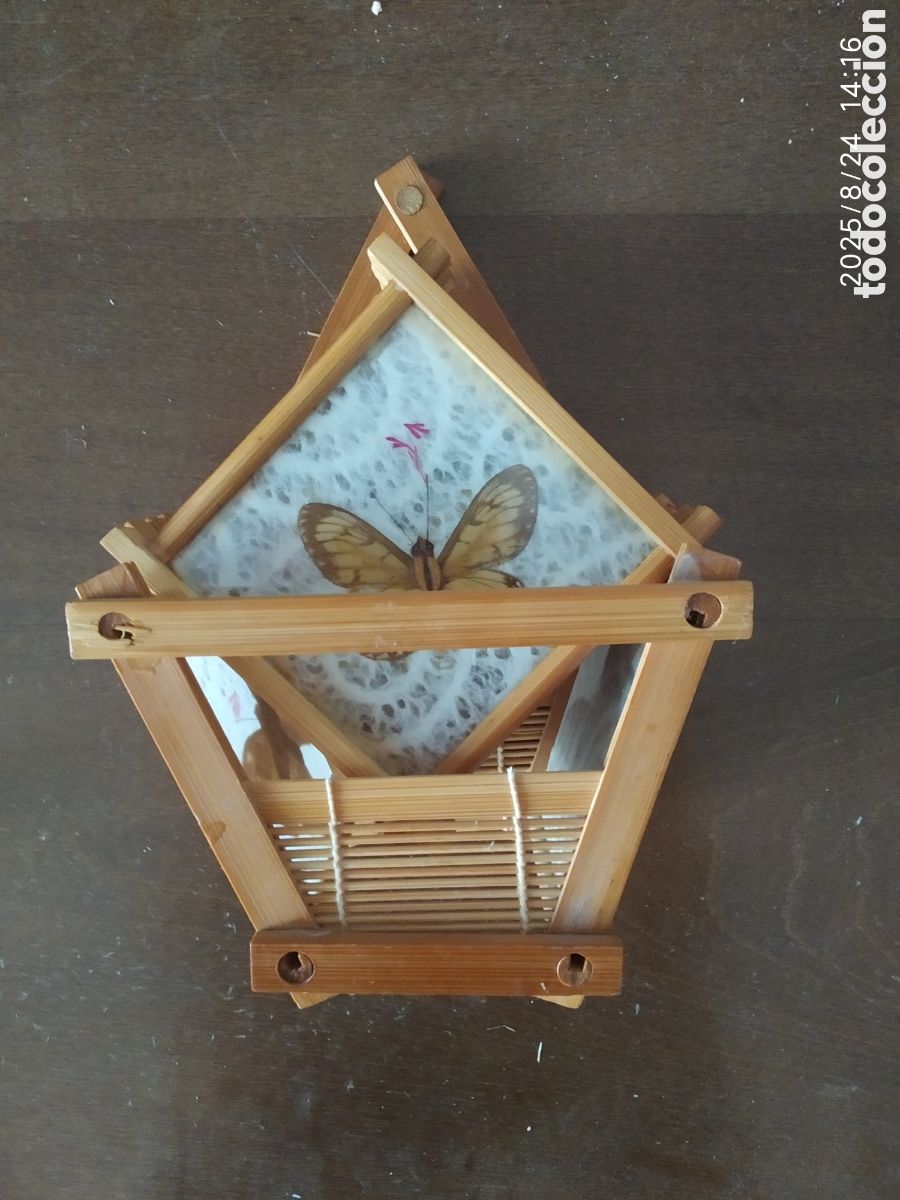Vintage: 6 POSAVASOS MARIPOSAS con soporte - Foto 3