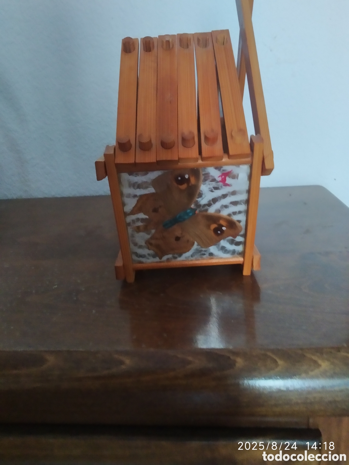 Vintage: 6 POSAVASOS MARIPOSAS con soporte - Foto 7