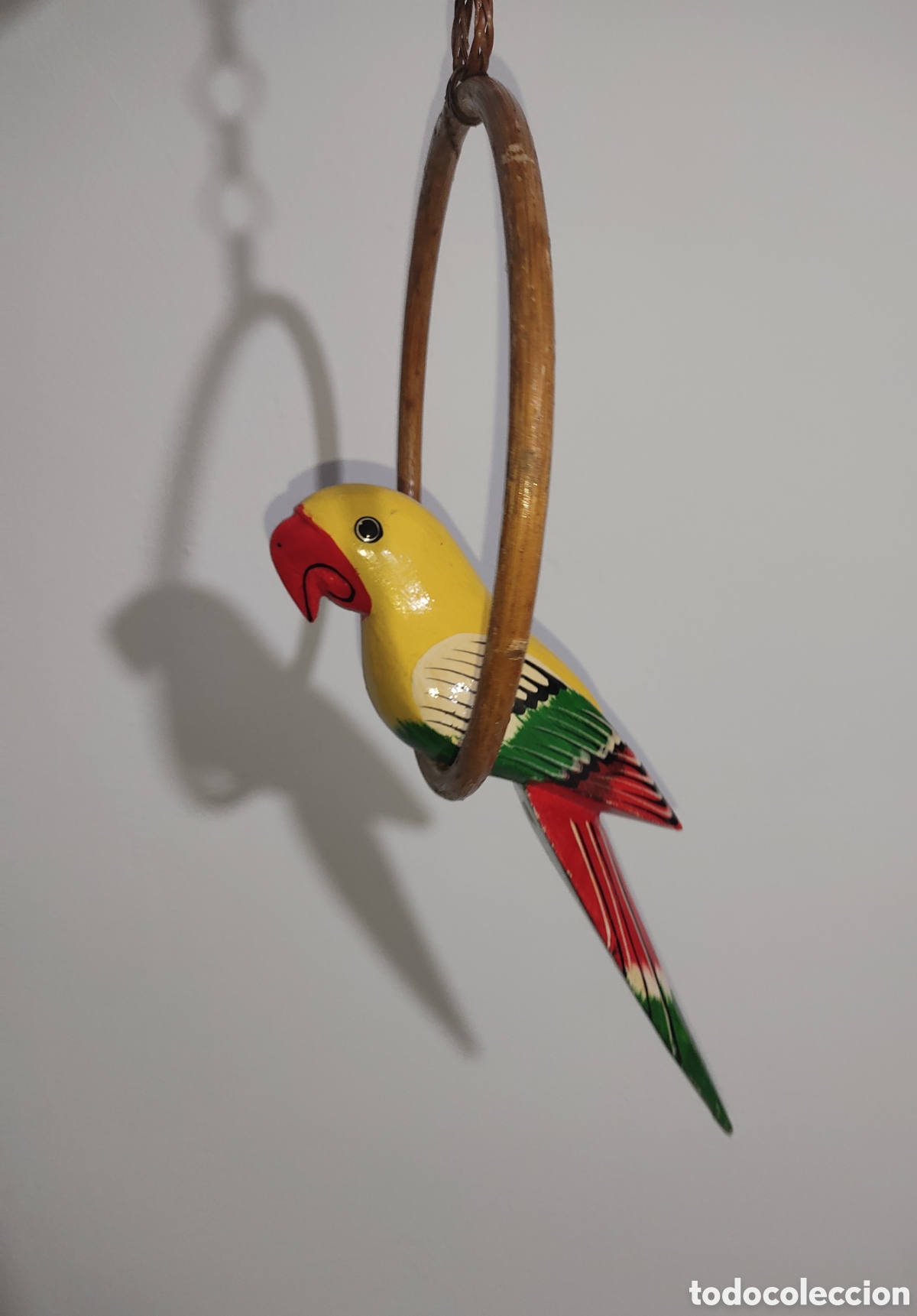 Vintage: 2 Loros de madera pintados a mano - Foto 3