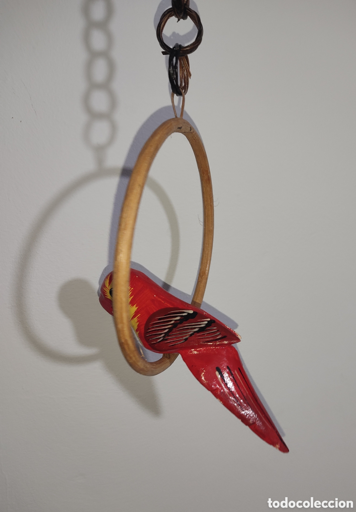 Vintage: 2 Loros de madera pintados a mano - Foto 7