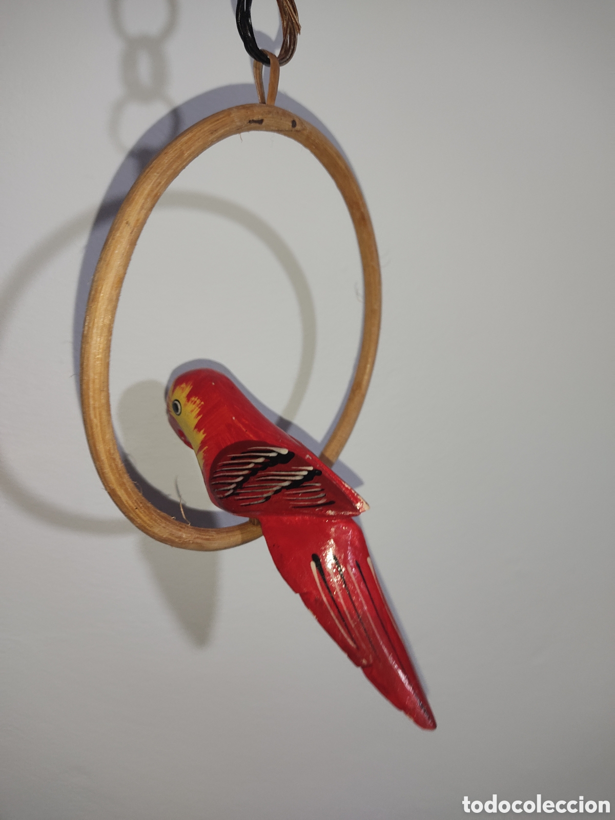 Vintage: 2 Loros de madera pintados a mano - Foto 8