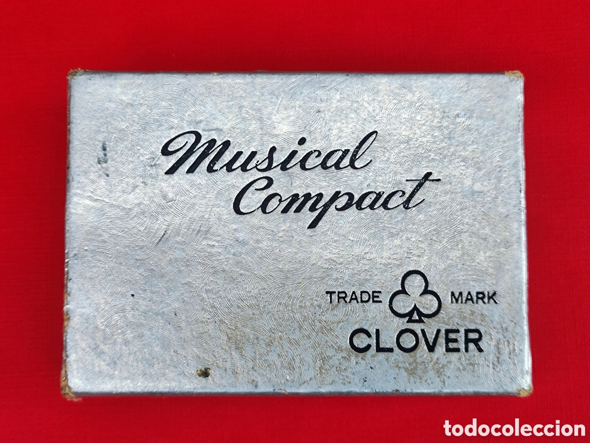Vintage: CAJA MUSICAL CLOVER POLVERA PINTA LABIOS ESPEJO - Foto 3