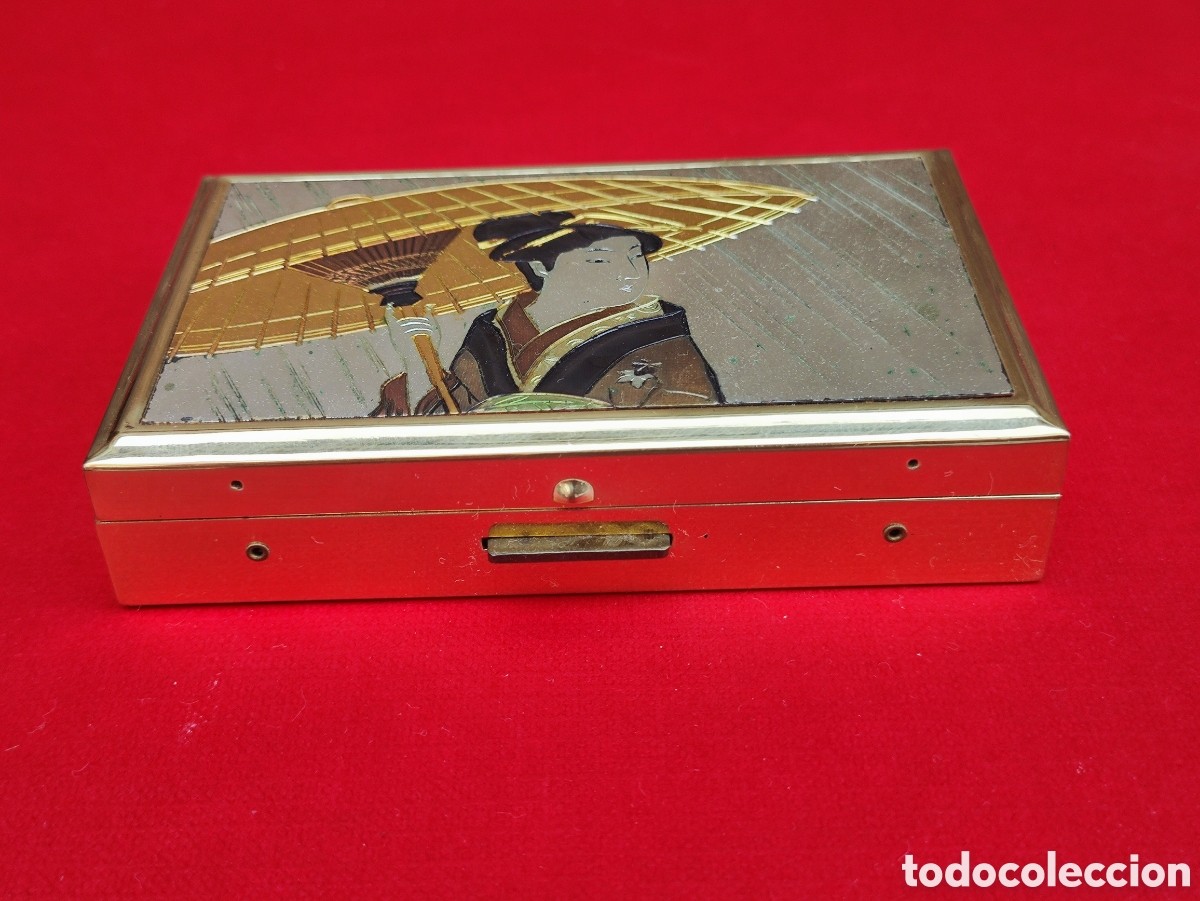 Vintage: CAJA MUSICAL CLOVER POLVERA PINTA LABIOS ESPEJO - Foto 5