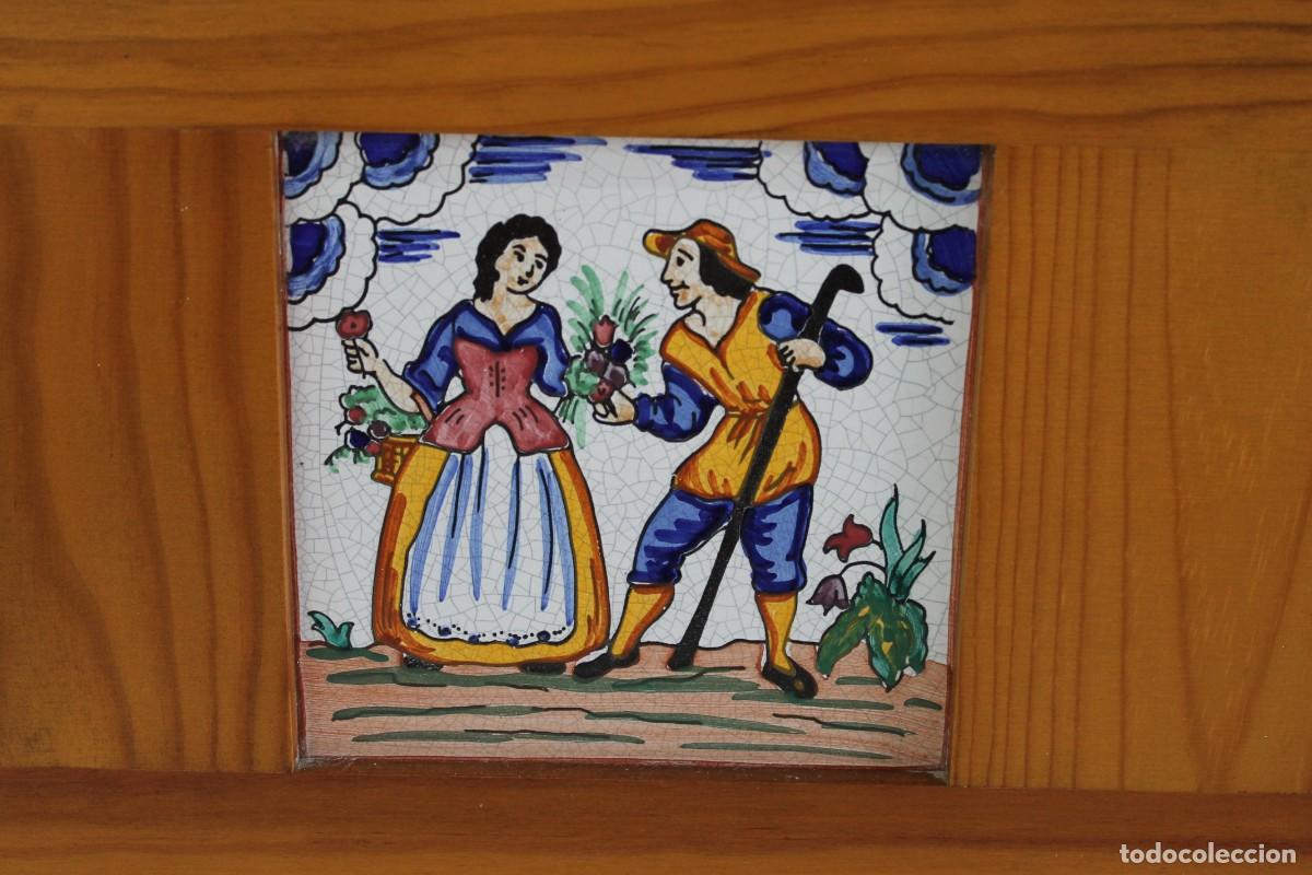 Vintage: CUADRO TAPA CONTADOR MADERA CON AZULEJO - Foto 2