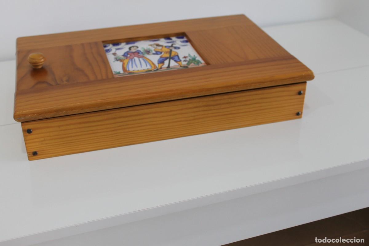 Vintage: CUADRO TAPA CONTADOR MADERA CON AZULEJO - Foto 9