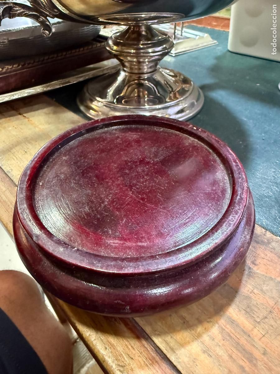 Vintage: PEANA BASE DE MADERA - MEDIDA TOTAL 13 CM E INTERIOR 10 CM - Foto 1