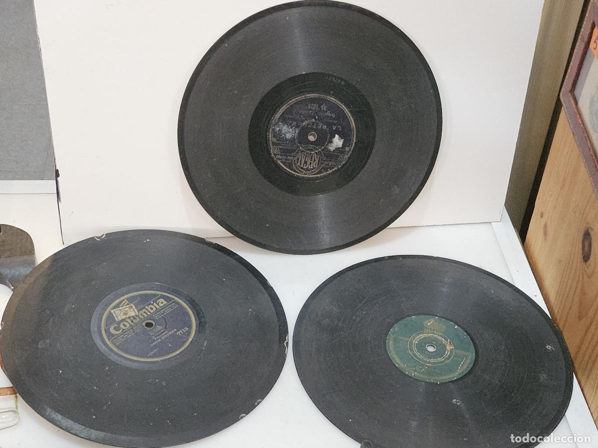 Vintage: 3 discos de pizarra antiguo - Foto 1