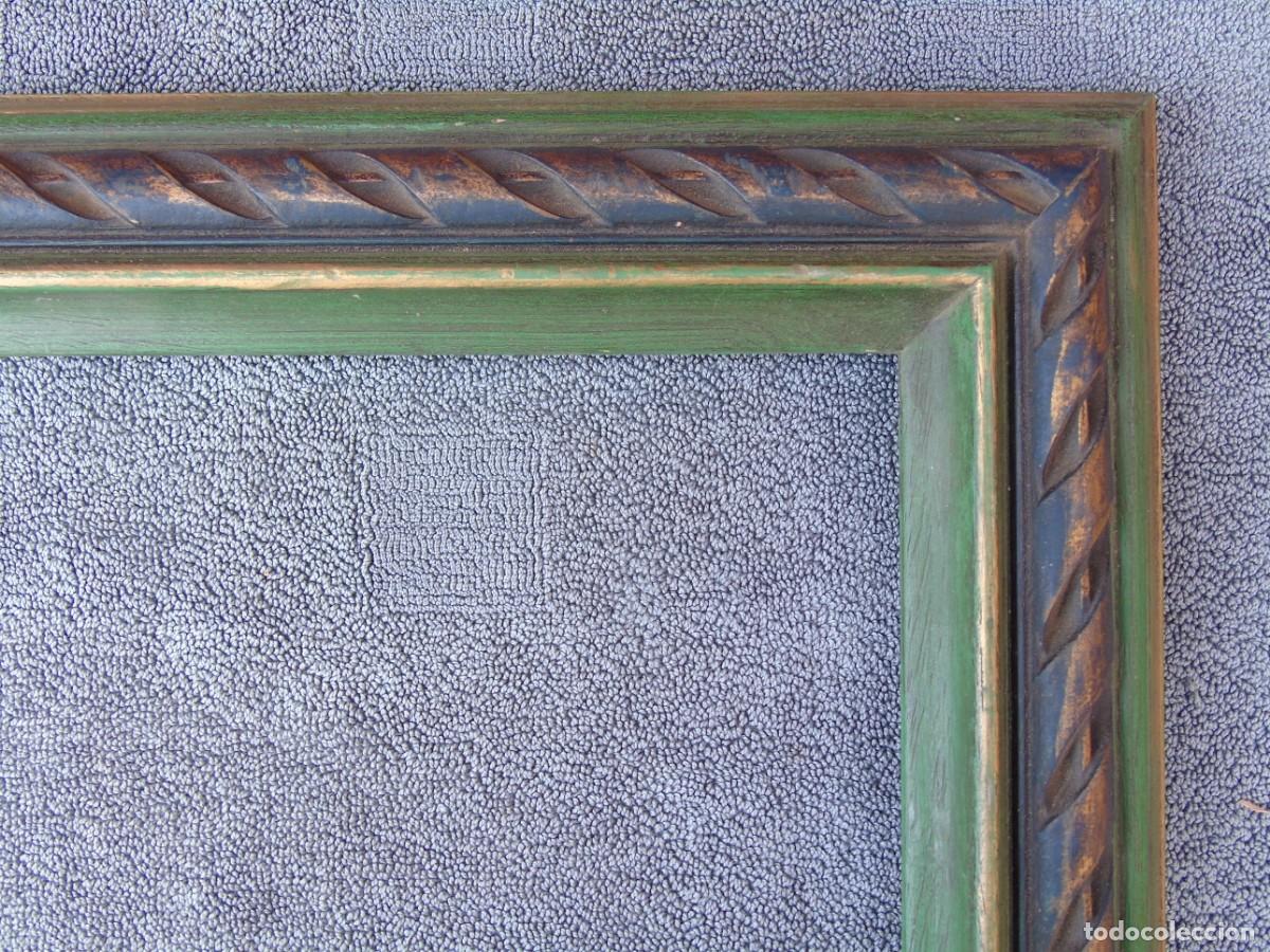 Vintage: MARCO DE MADERA VINTAGE. VERDE Y DORADO. - Foto 3