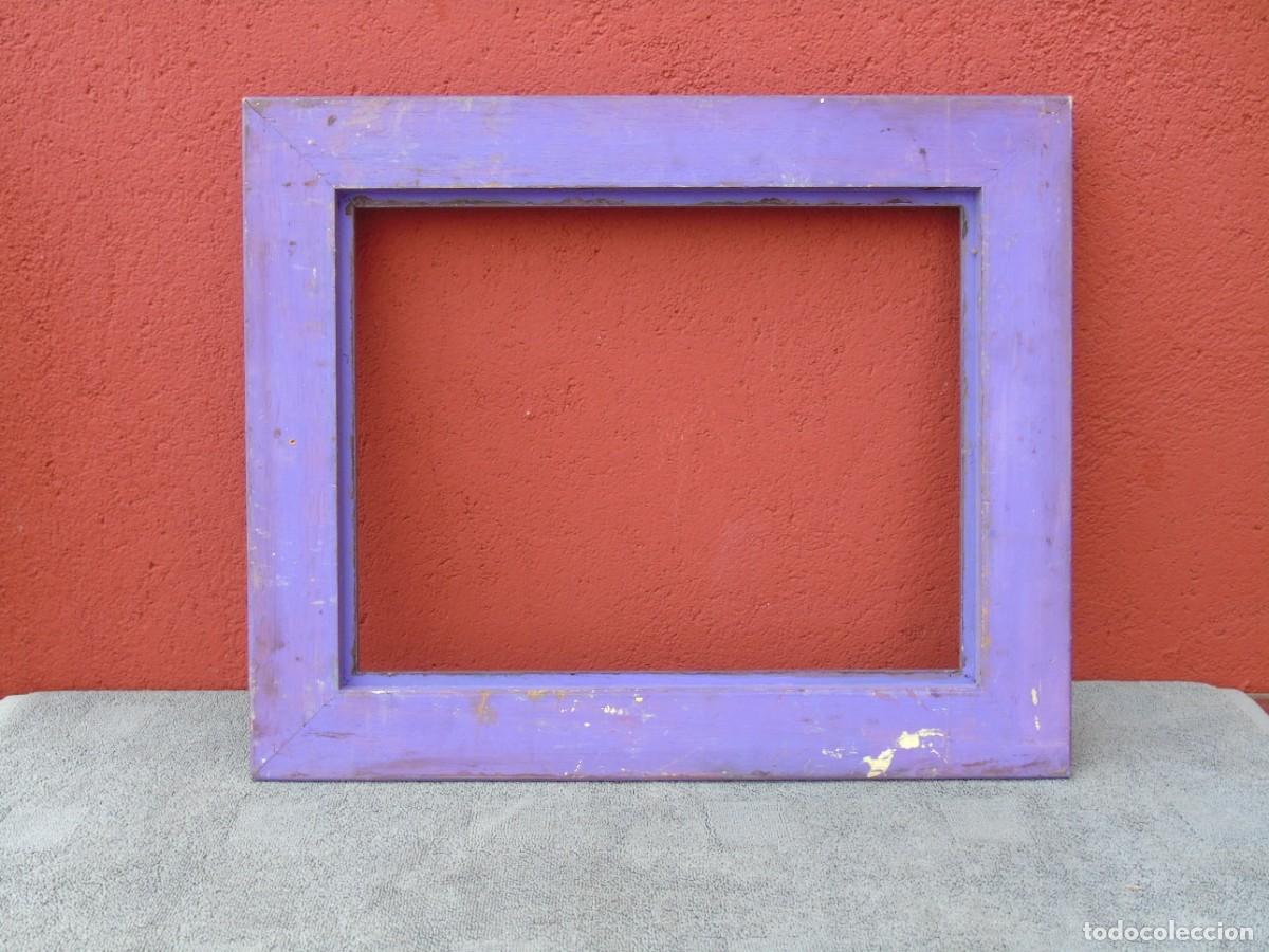 Vintage: MARCO DE MADERA VINTAGE. VIOLETA Y PLATEADO. - Foto 6