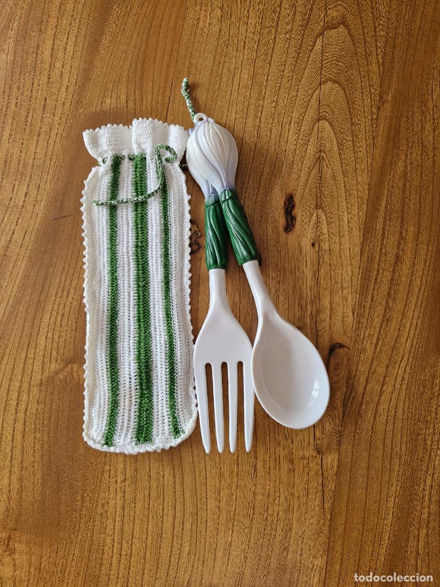 Vintage: BOLSA GANCHILLO Y CUBIERTOS - Foto 1
