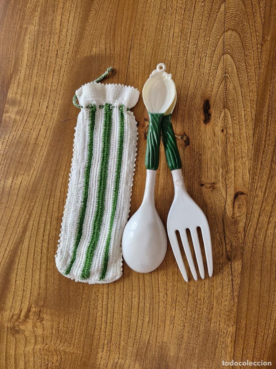 Vintage: BOLSA GANCHILLO Y CUBIERTOS - Foto 2