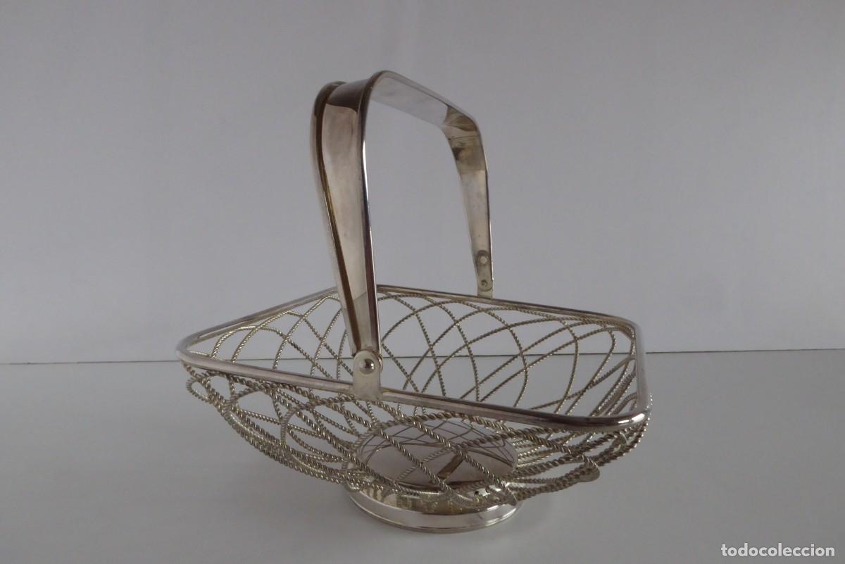 Vintage: PRECIOSA CESTA VINTAGE PLATEADA - Foto 1