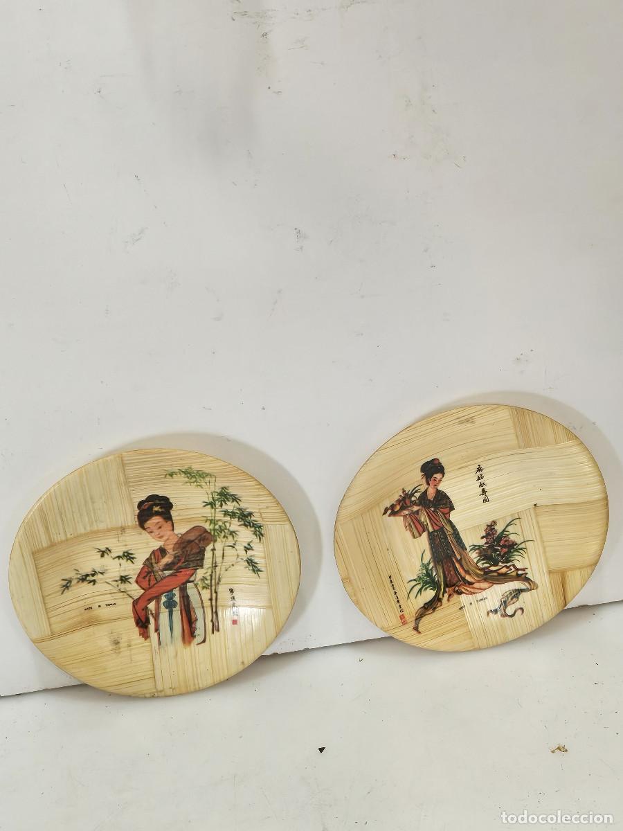 Vintage: 2 peque&ntilde;os platos de bambu - Foto 1