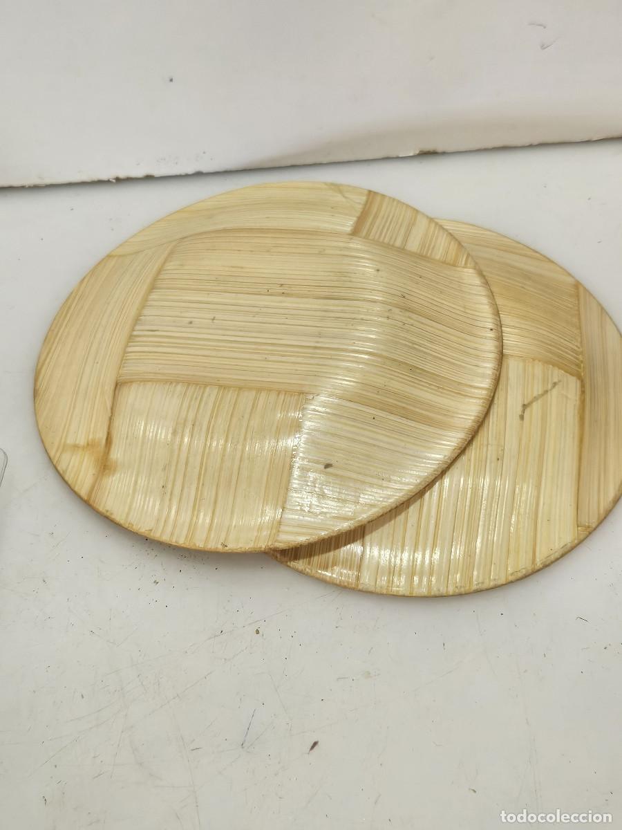 Vintage: 2 peque&ntilde;os platos de bambu - Foto 4