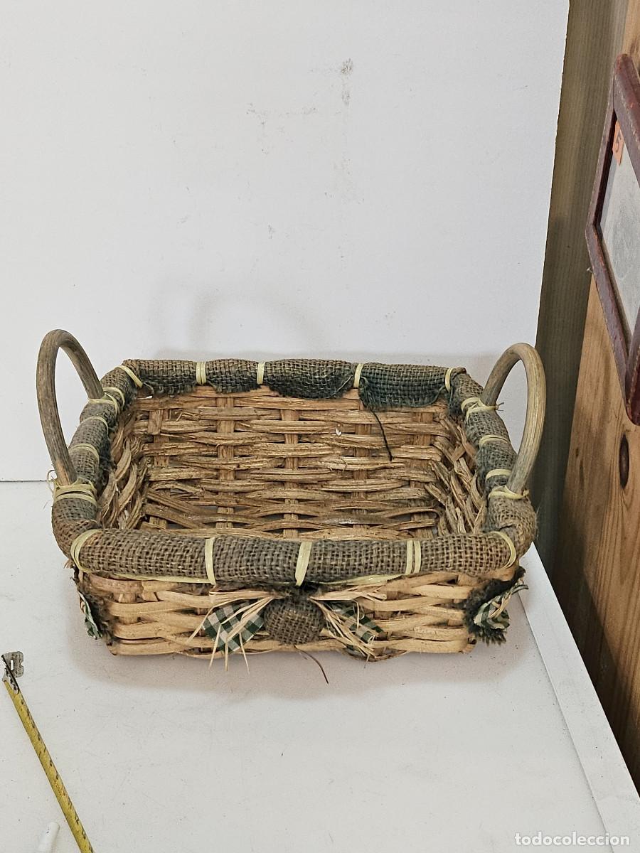 Vintage: canasta de mimbre panera - Foto 1