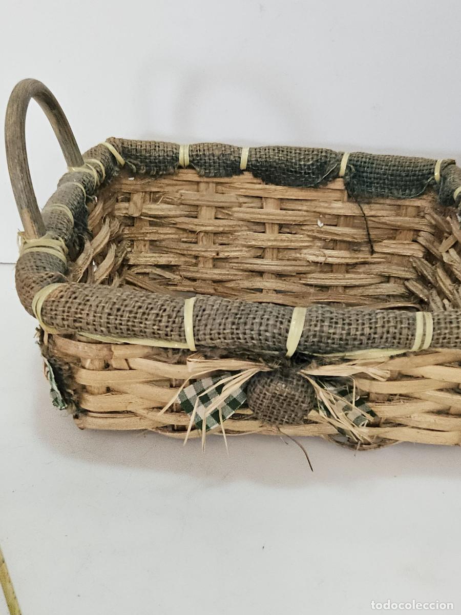 Vintage: canasta de mimbre panera - Foto 2