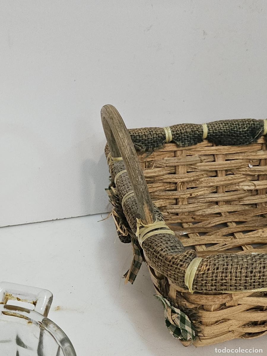 Vintage: canasta de mimbre panera - Foto 3