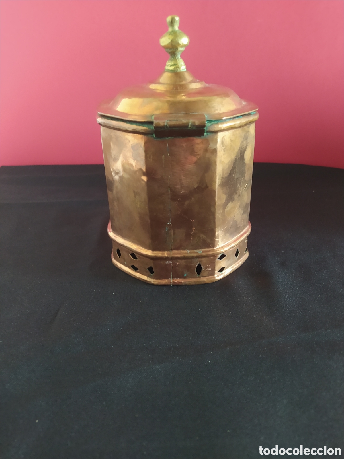 Vintage: Viejo bote de cobre y lat&oacute;n - Foto 2