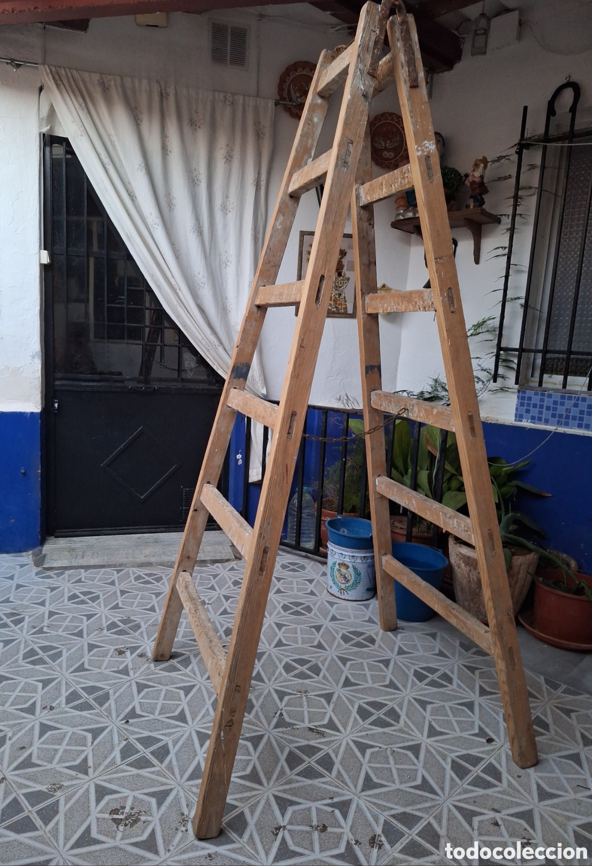 Vintage: Escalera de madera 2 metros plegable - Foto 2
