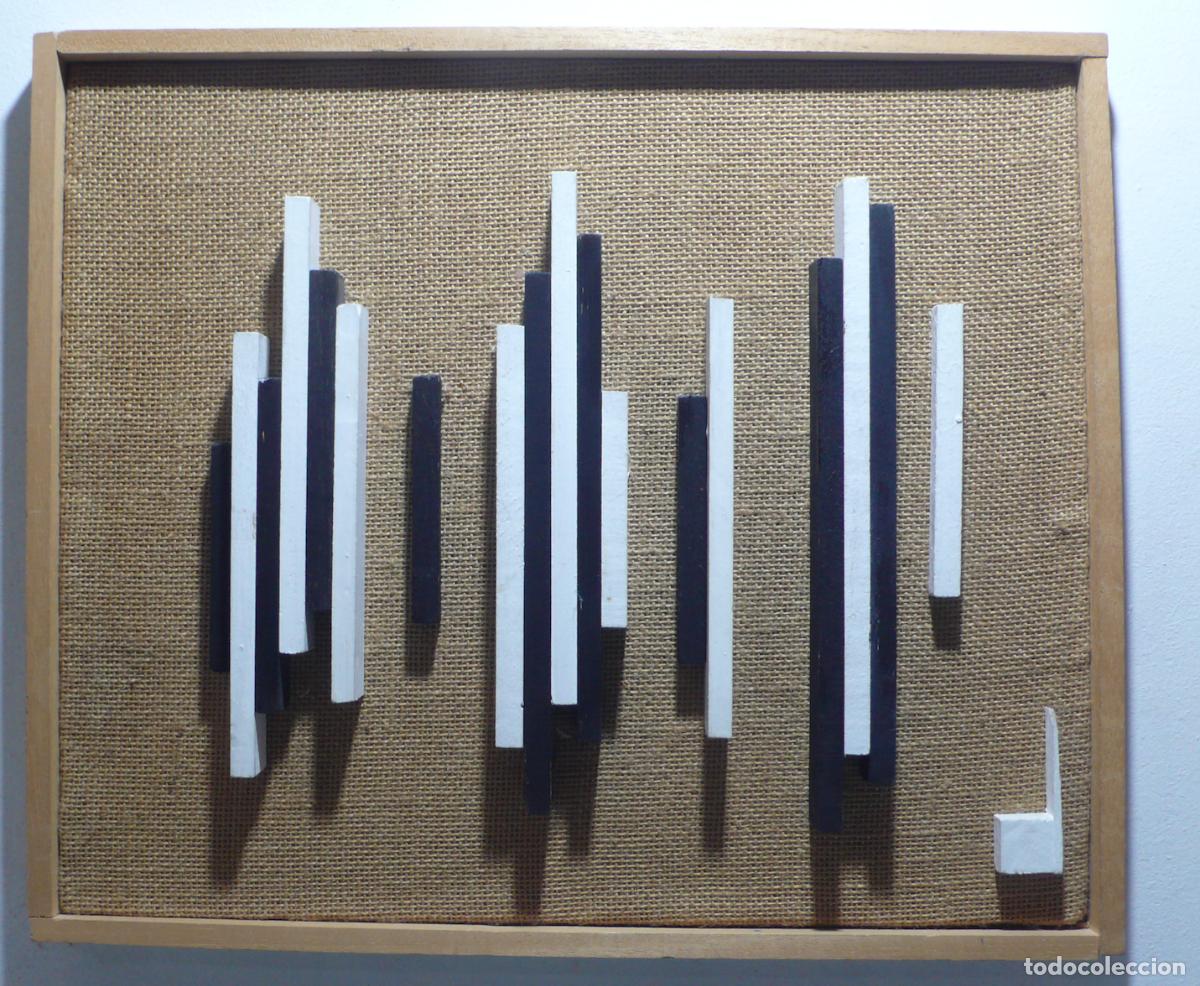 Vintage: ABSTRACTO EN MADERA SOBRE ARPILLERA - Foto 3