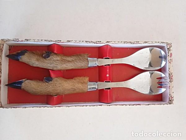 Vintage: Cubiertos de ensalada con pata de cabra - Foto 3