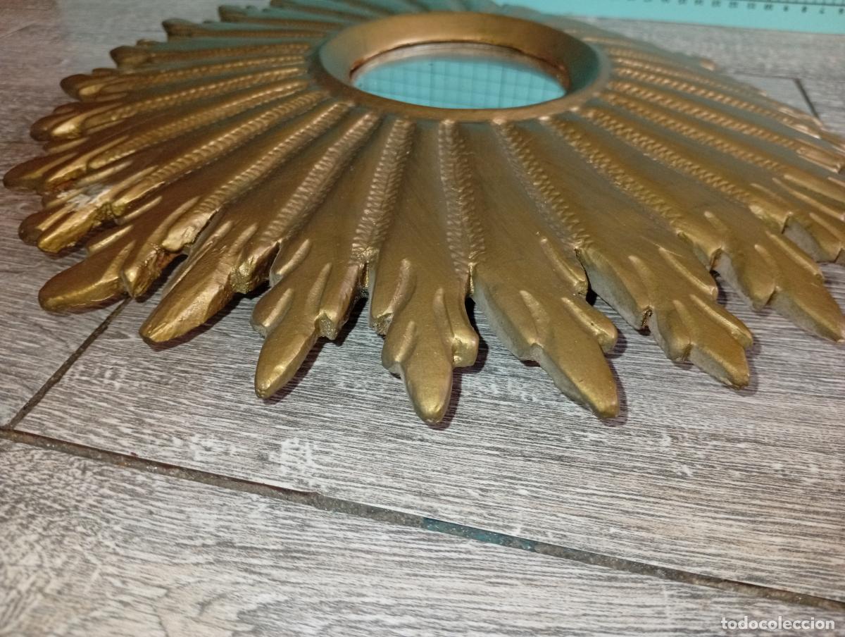 Vintage: Espejo de Sol madera dorada vintage - Foto 12