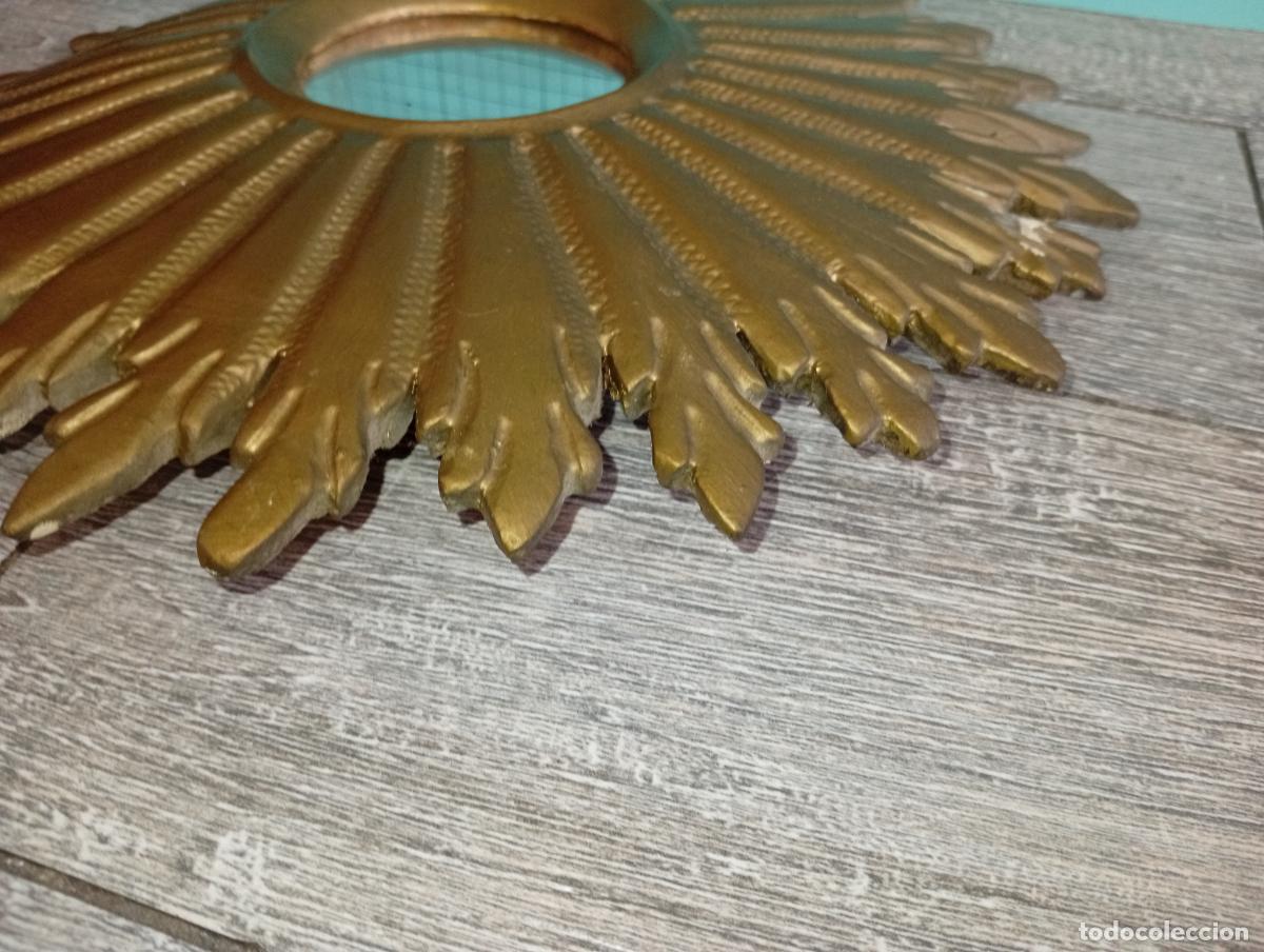 Vintage: Espejo de Sol madera dorada vintage - Foto 17