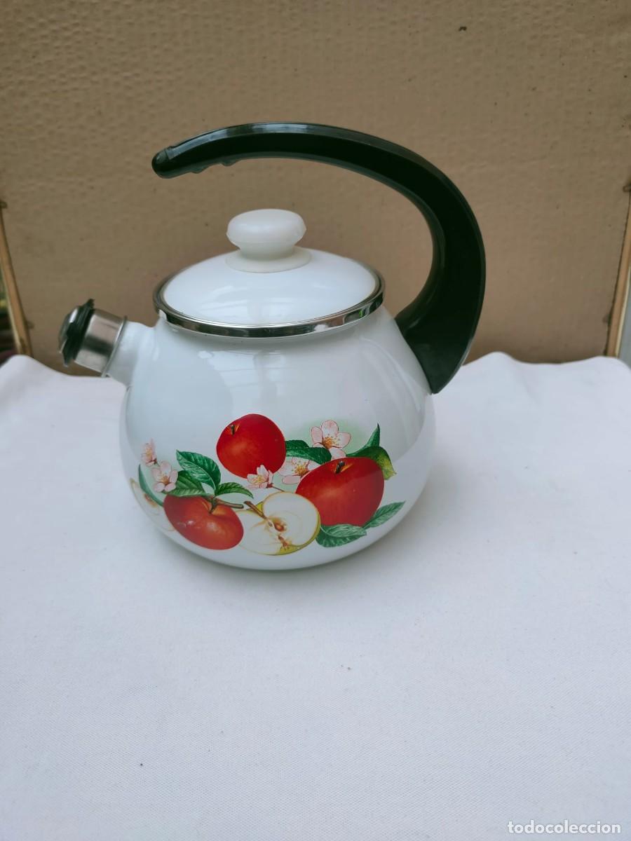 Vintage: tetera esmaltada con silbato - Foto 2