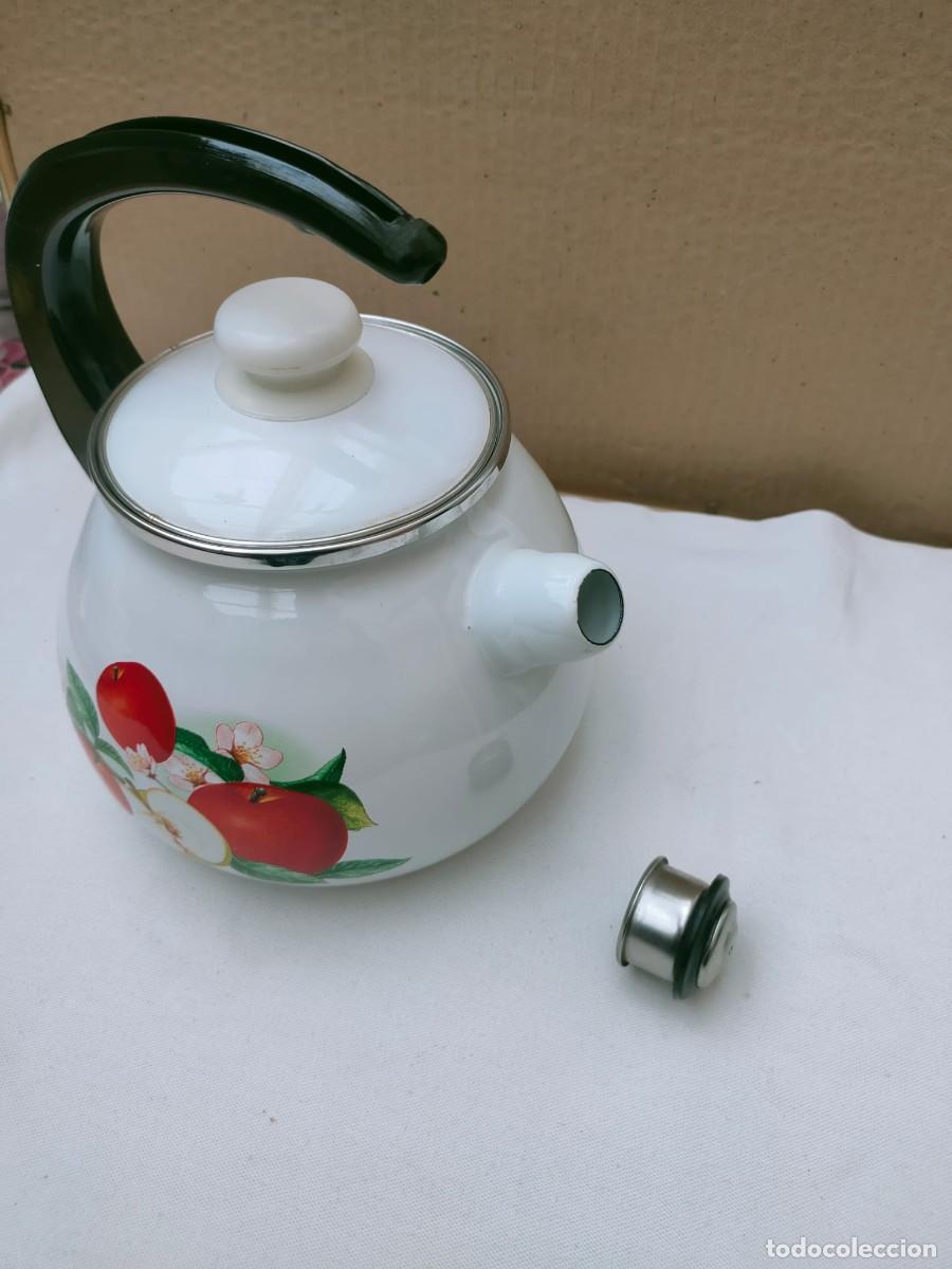 Vintage: tetera esmaltada con silbato - Foto 3