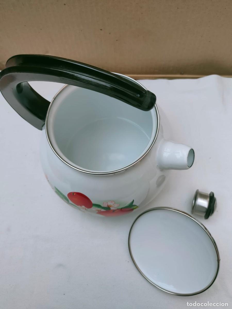 Vintage: tetera esmaltada con silbato - Foto 4