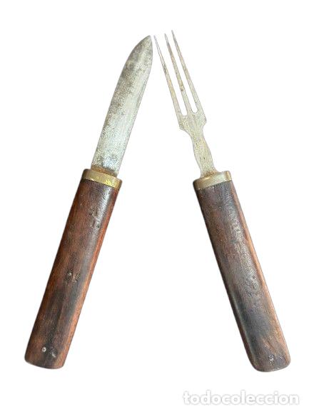 Vintage: Juego de cuchillo y tenedor de viaje - Foto 1