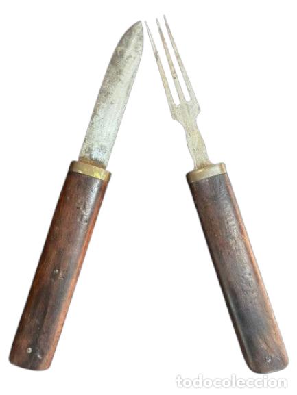 Vintage: Juego de cuchillo y tenedor de viaje - Foto 2