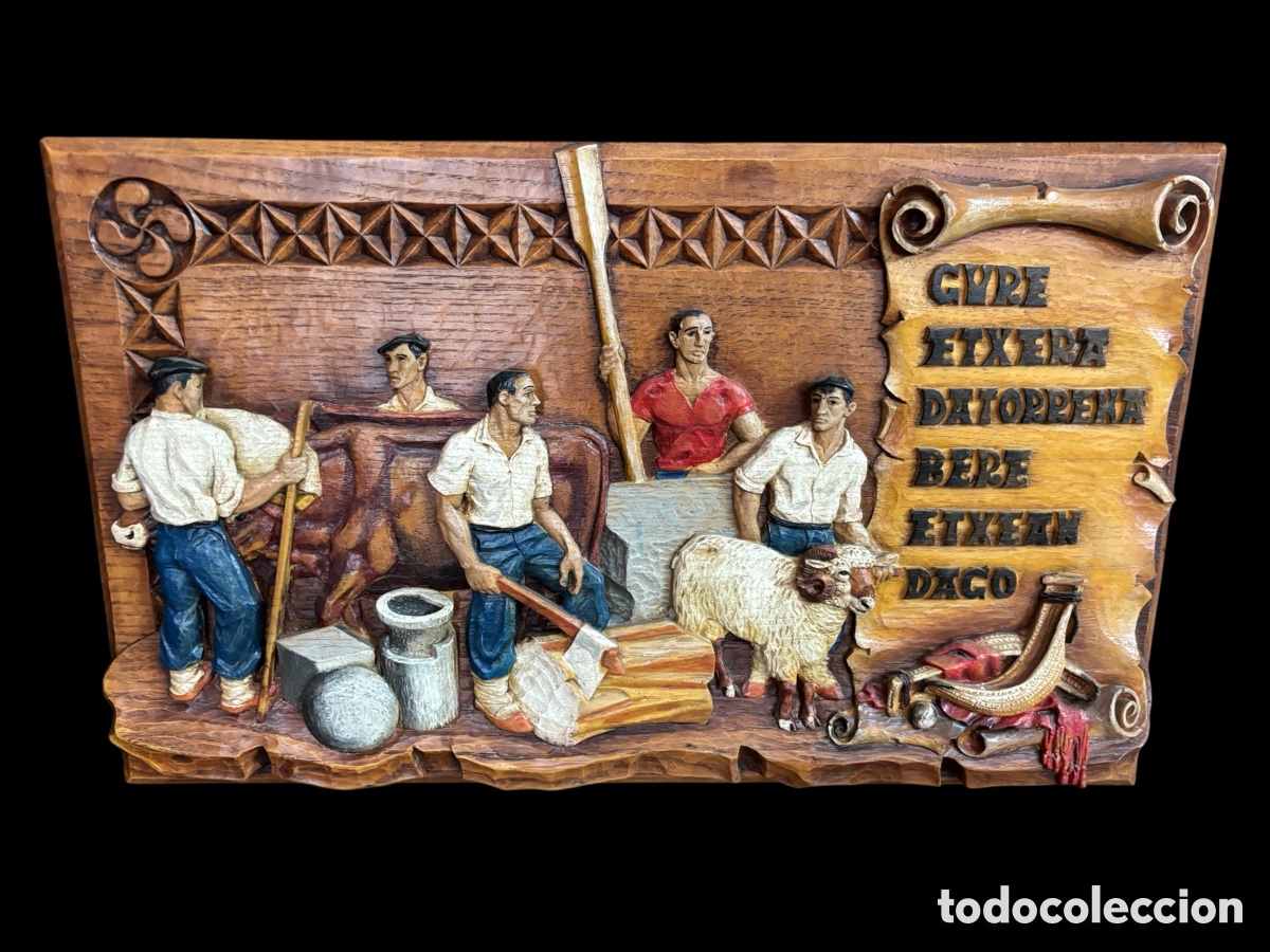 Vintage: Precioso, cuadro tallado vasco - Foto 2
