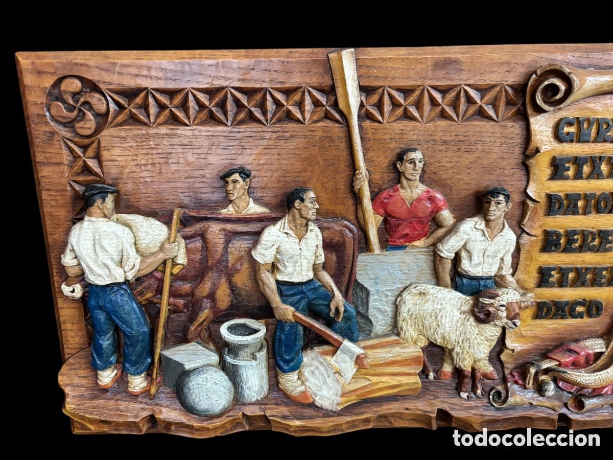 Vintage: Precioso, cuadro tallado vasco - Foto 3