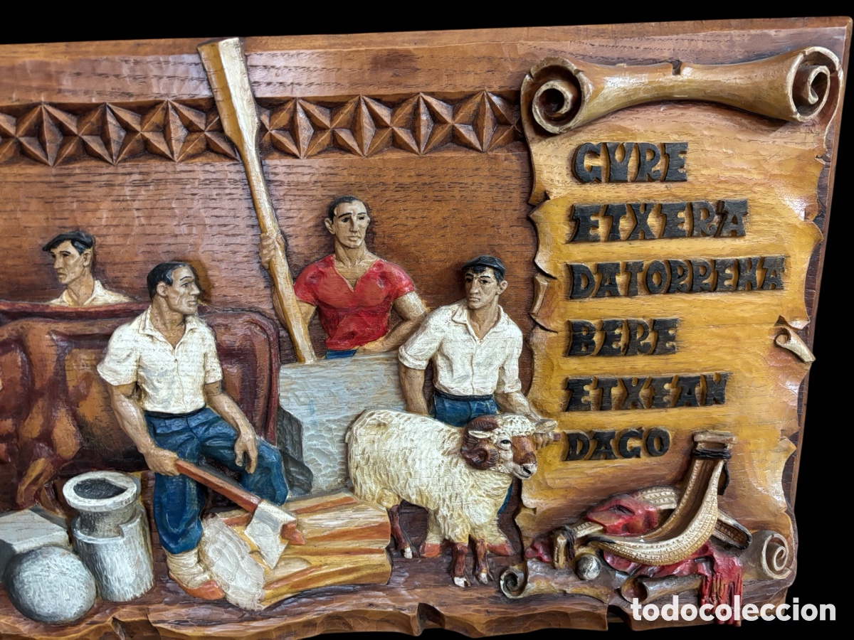 Vintage: Precioso, cuadro tallado vasco - Foto 4
