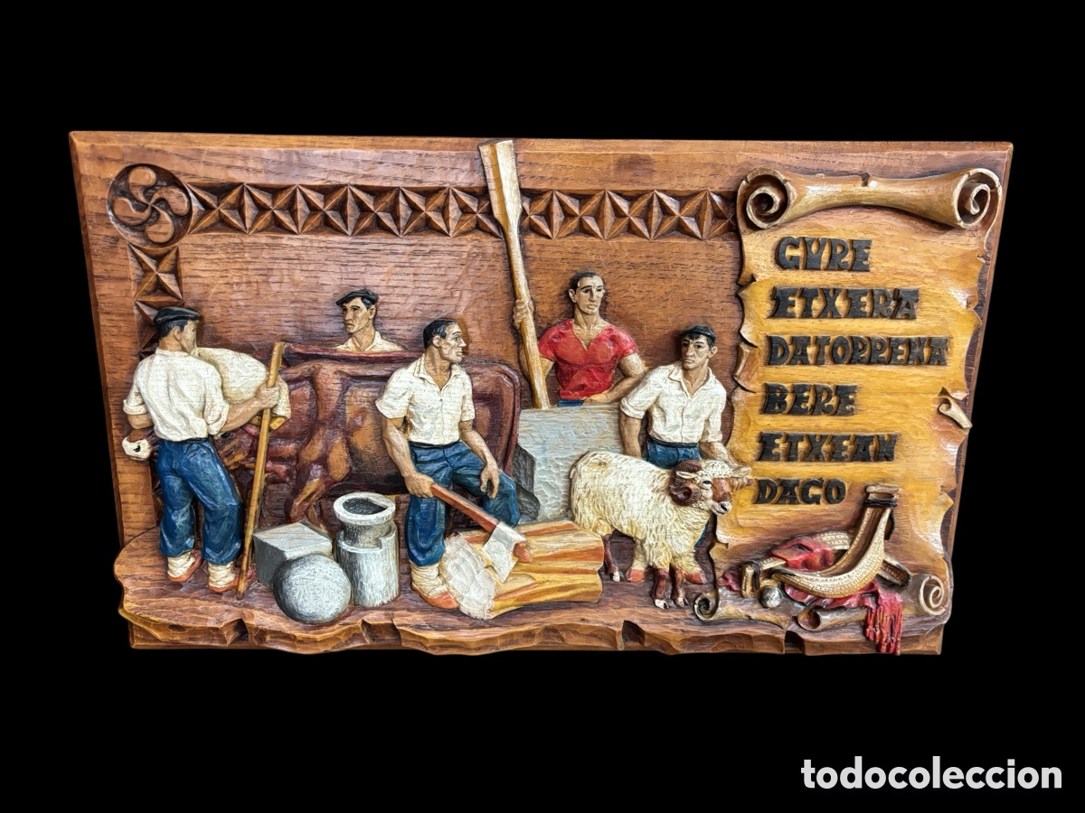 Vintage: Precioso, cuadro tallado vasco - Foto 1