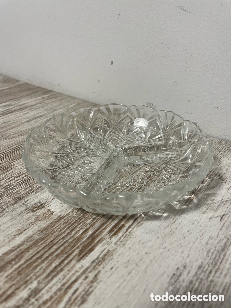 Vintage: BANDEJA C&Oacute;CTEL CRISTAL TALLADO - Foto 3