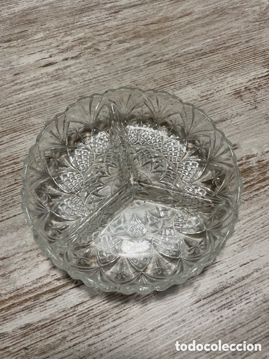 Vintage: BANDEJA C&Oacute;CTEL CRISTAL TALLADO - Foto 1