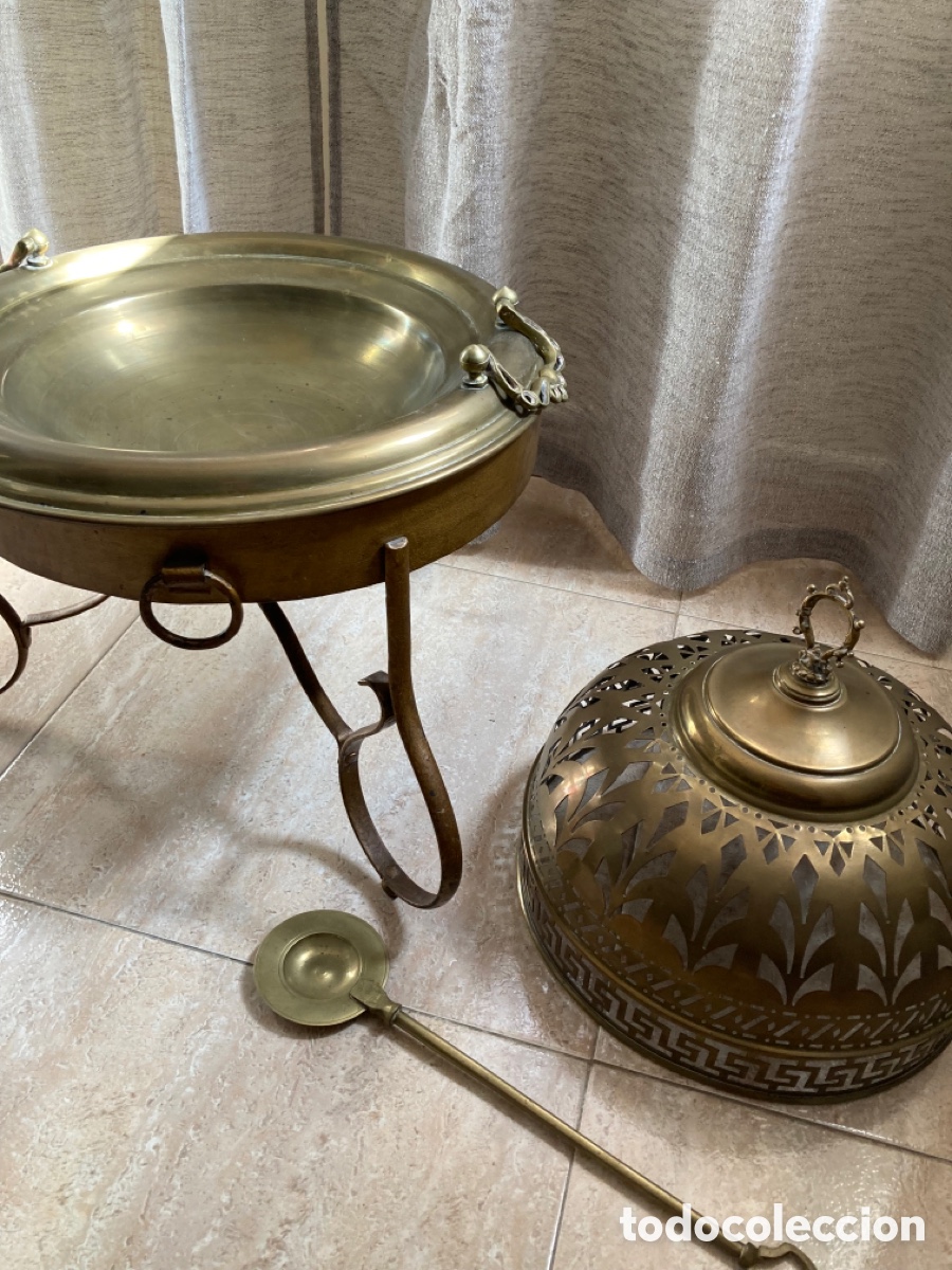 Vintage: Brasero en bronce con pala - Foto 3