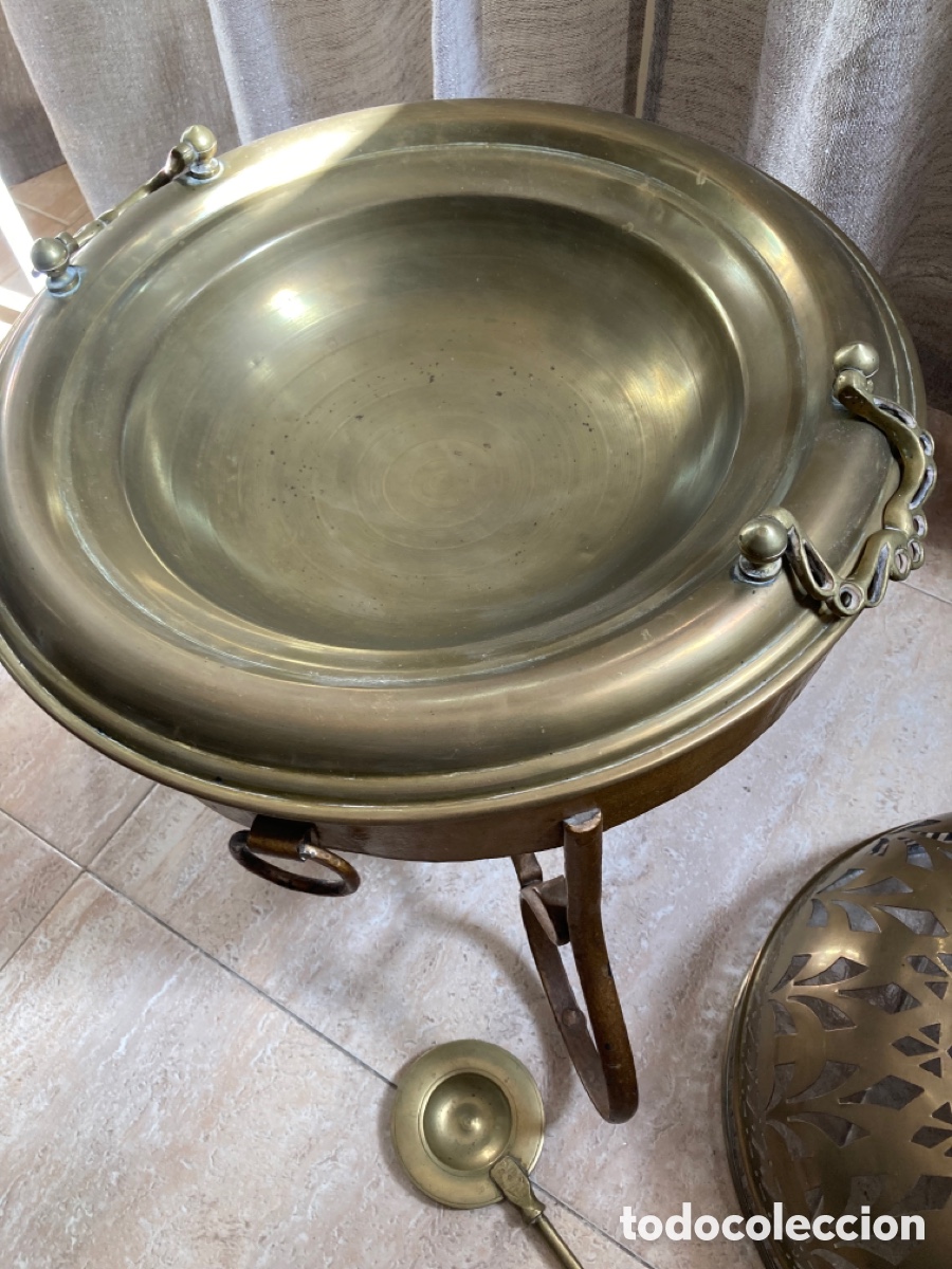 Vintage: Brasero en bronce con pala - Foto 4