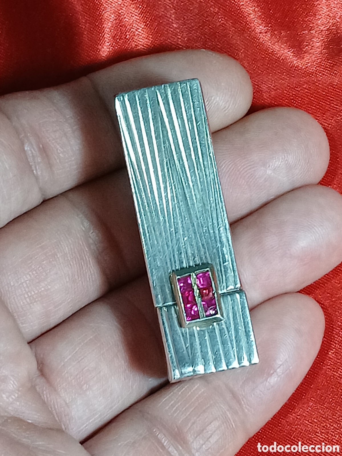 Vintage: Pintalabios de plata y granates - Foto 2