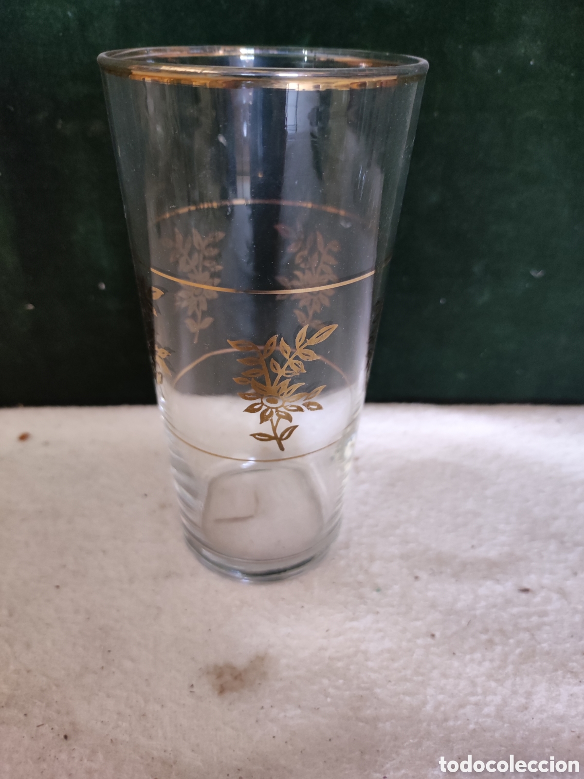 Vintage: Vaso decorado dorado vintage - Foto 1