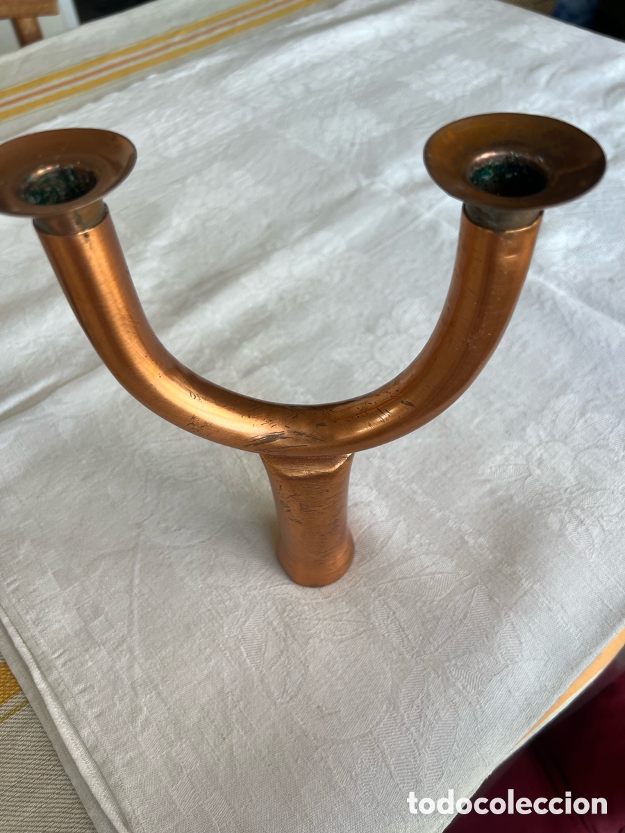 Vintage: Candelabro de cobre muy original - Foto 2