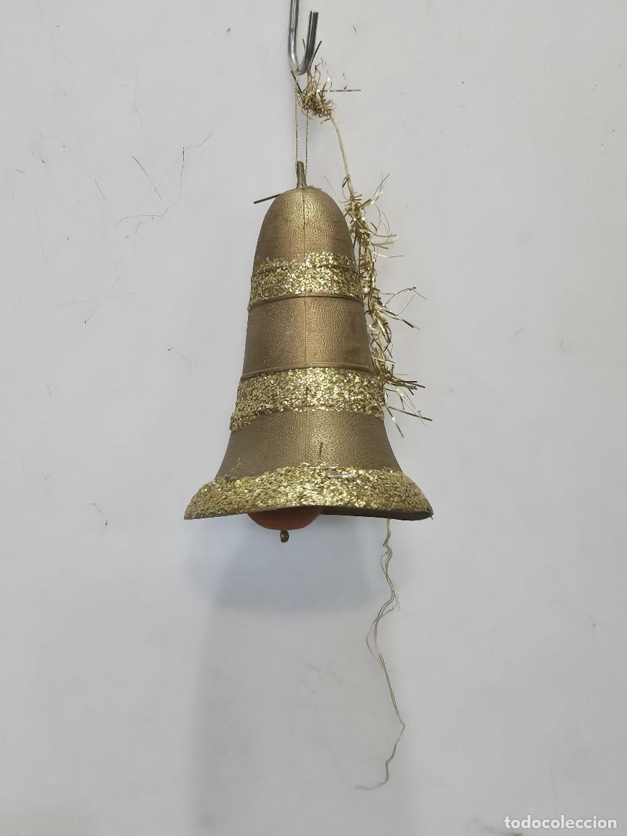 Vintage: adornos navide&ntilde;os campana dorada - Foto 1