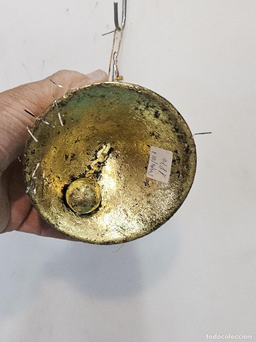Vintage: adornos navide&ntilde;os campana dorada - Foto 2
