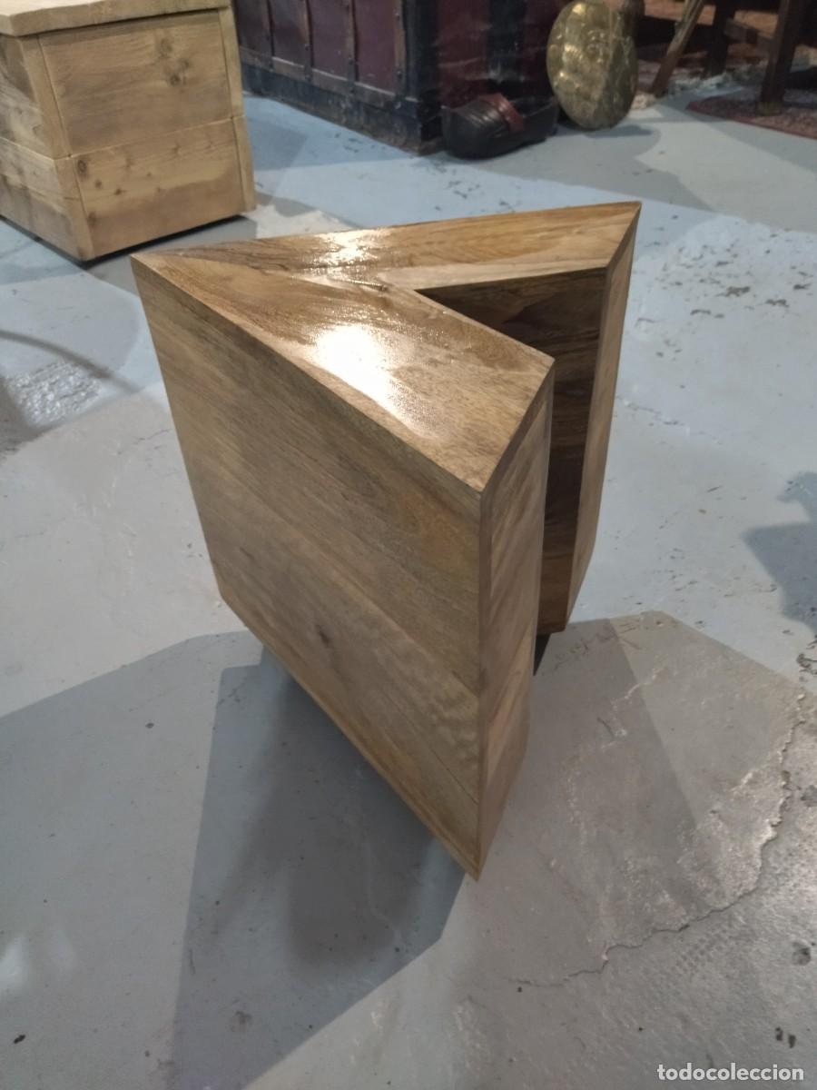 Vintage: Mesita madera natural con forma de punta de flecha - Foto 2