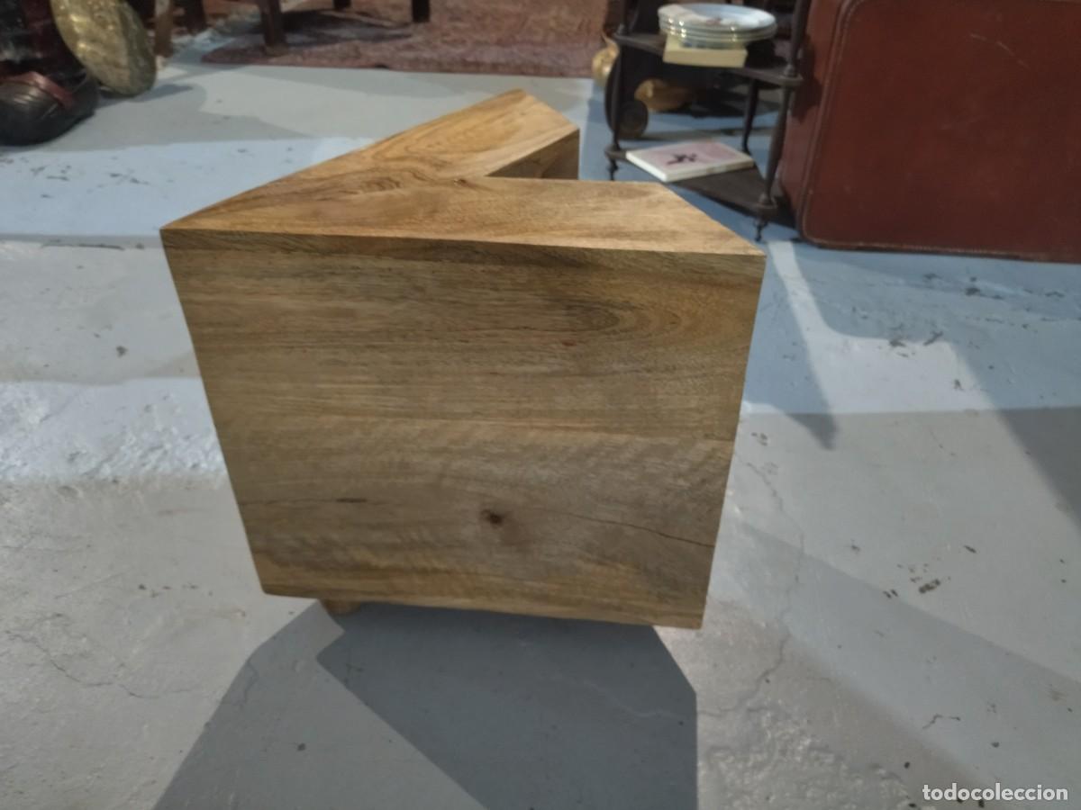 Vintage: Mesita madera natural con forma de punta de flecha - Foto 3