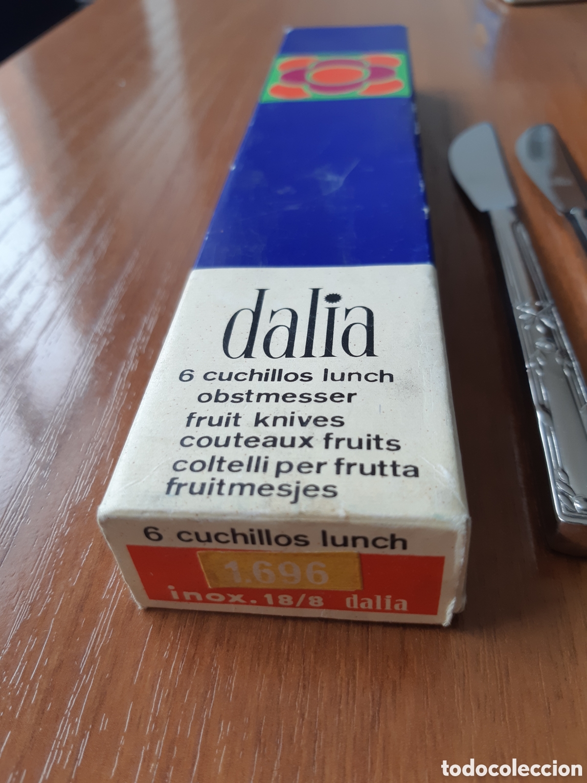 Vintage: Juego de 5 cuchillos de postre en caja. Dalia - Foto 4