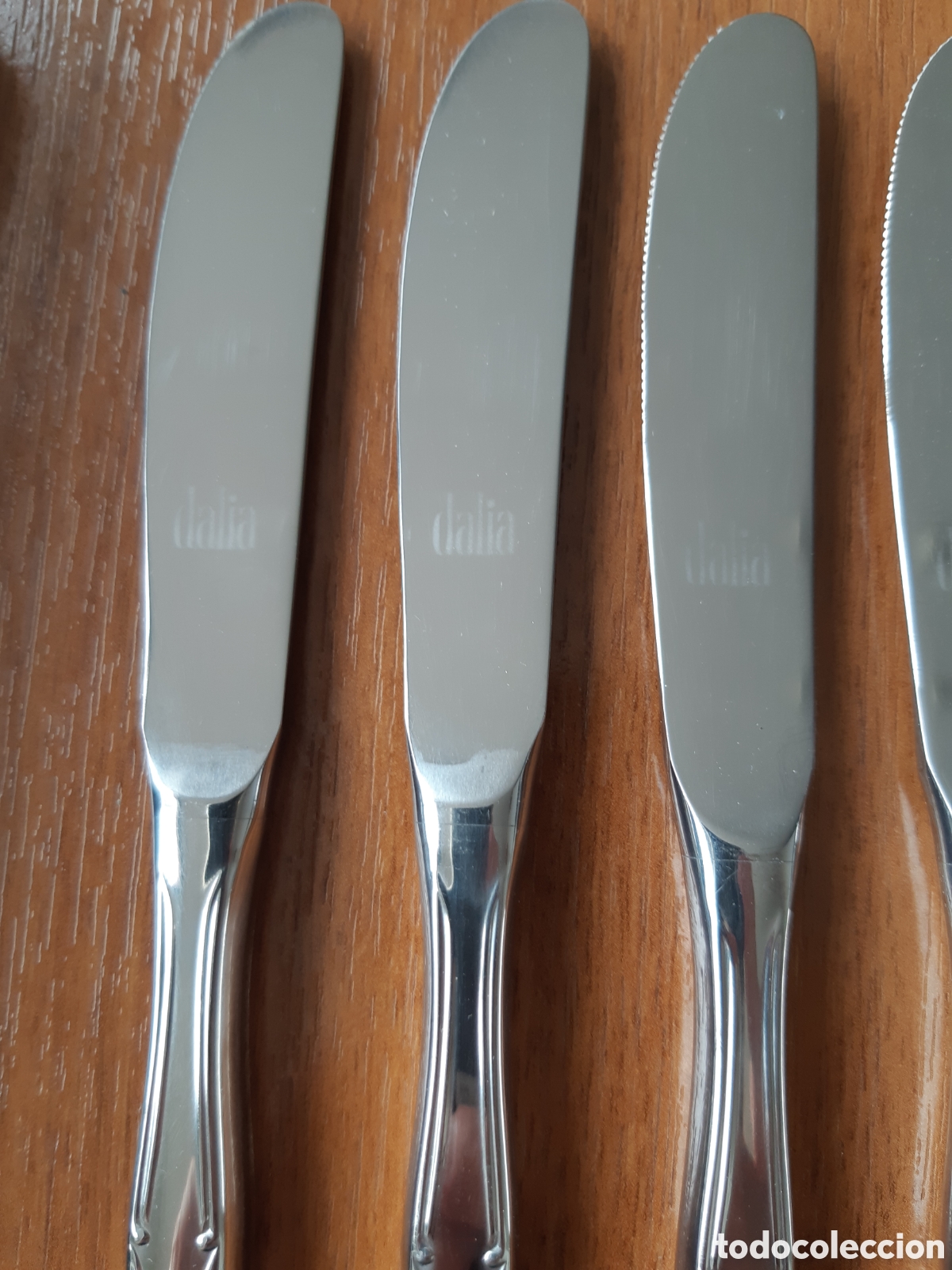 Vintage: Juego de 5 cuchillos de postre Dalia. - Foto 4