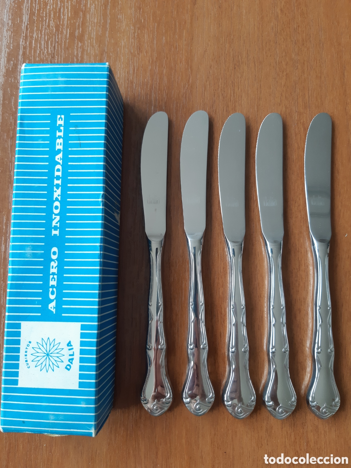 Vintage: Juego de 5 cuchillos de postre Dalia. - Foto 1